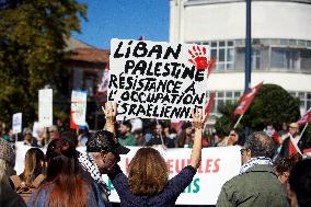 Protest In Supoprt Of Lebanon And Gaza In Toulouse