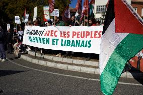 Protest In Supoprt Of Lebanon And Gaza In Toulouse