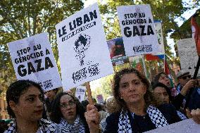 Protest In Supoprt Of Lebanon And Gaza In Toulouse