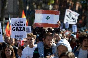 Protest In Supoprt Of Lebanon And Gaza In Toulouse