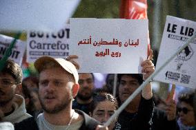 Protest In Supoprt Of Lebanon And Gaza In Toulouse