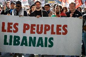 Protest In Supoprt Of Lebanon And Gaza In Toulouse