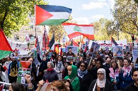 Demonstration In Support Of Lebanon And Palestine - Paris