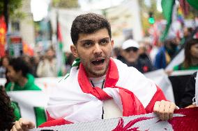 Demonstration In Support Of Lebanon And Palestine - Paris