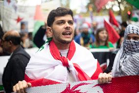 Demonstration In Support Of Lebanon And Palestine - Paris