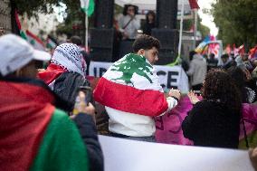 Demonstration In Support Of Lebanon And Palestine - Paris