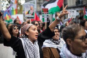 Demonstration In Support Of Lebanon And Palestine - Paris