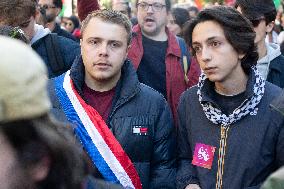 Demonstration In Support Of Lebanon And Palestine - Paris