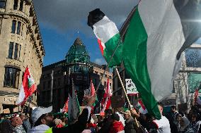 "Freedom For Gaza And Lebanon" Demo In Duesseldorf