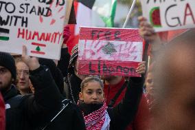 "Freedom For Gaza And Lebanon" Demo In Duesseldorf