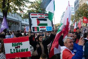 "Freedom For Gaza And Lebanon" Demo In Duesseldorf