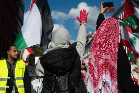 "Freedom For Gaza And Lebanon" Demo In Duesseldorf