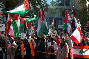 "Freedom For Gaza And Lebanon" Demo In Duesseldorf