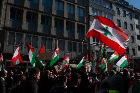 "Freedom For Gaza And Lebanon" Demo In Duesseldorf