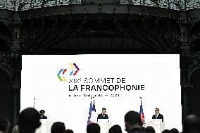 Press conference of Emmanuel Macron at Grand Palais FA