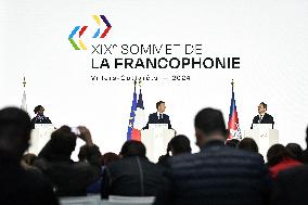 Press conference of Emmanuel Macron at Grand Palais FA