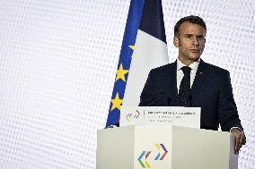 Press conference of Emmanuel Macron at Grand Palais FA