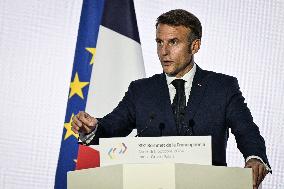 Press conference of Emmanuel Macron at Grand Palais FA