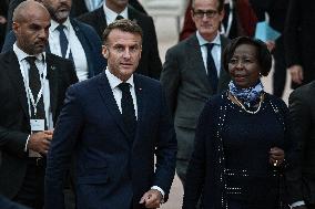 Press conference of Emmanuel Macron at Grand Palais FA