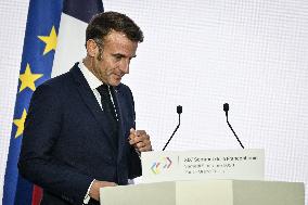 Press conference of Emmanuel Macron at Grand Palais FA