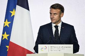 Press conference of Emmanuel Macron at Grand Palais FA