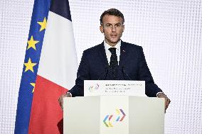 Press conference of Emmanuel Macron at Grand Palais FA