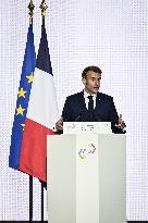 Press conference of Emmanuel Macron at Grand Palais FA