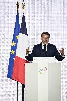 Press conference of Emmanuel Macron at Grand Palais FA