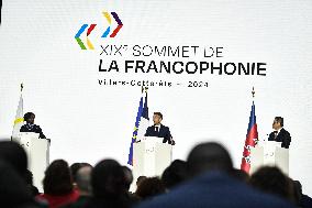 Press conference of Emmanuel Macron at Grand Palais FA