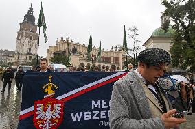 All-Polish Youth Rally At Krakow's Market Square