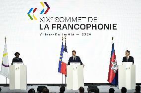 Press conference of Emmanuel Macron at Grand Palais FA