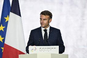 Press conference of Emmanuel Macron at Grand Palais FA