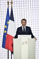 Press conference of Emmanuel Macron at Grand Palais FA