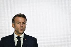 Press conference of Emmanuel Macron at Grand Palais FA