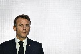 Press conference of Emmanuel Macron at Grand Palais FA