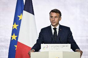 Press conference of Emmanuel Macron at Grand Palais FA