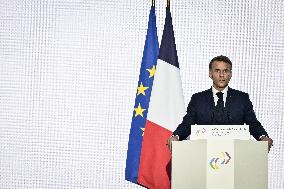 Press conference of Emmanuel Macron at Grand Palais FA