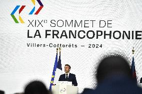 Press conference of Emmanuel Macron at Grand Palais FA