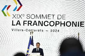 Press conference of Emmanuel Macron at Grand Palais FA