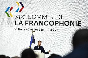 Press conference of Emmanuel Macron at Grand Palais FA