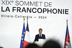 Press conference of Emmanuel Macron at Grand Palais FA