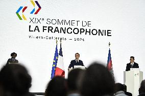 Press conference of Emmanuel Macron at Grand Palais FA