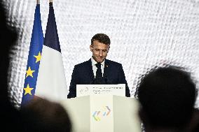 Press conference of Emmanuel Macron at Grand Palais FA