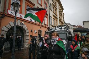 Rally For Palestine And Lebanon In Krakow