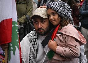 Rally For Palestine And Lebanon In Krakow