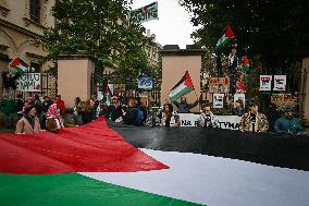 Rally For Palestine And Lebanon In Krakow