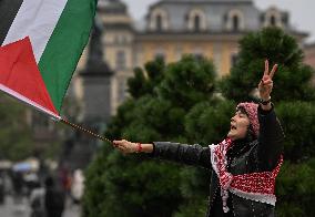 Rally For Palestine And Lebanon In Krakow