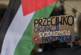 Rally For Palestine And Lebanon In Krakow