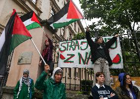 Rally For Palestine And Lebanon In Krakow