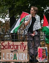 Rally For Palestine And Lebanon In Krakow